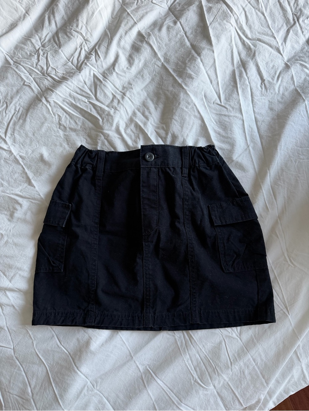 Black Cargo Mini Skirt